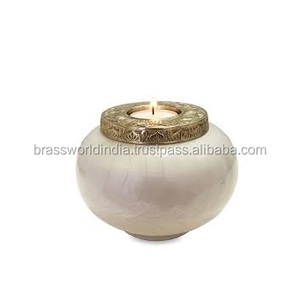 Brass ODYSSEY Tealight Candle Cremation <b>Urn</b> By Brassworld India Funeral Supplies - Product Image 1