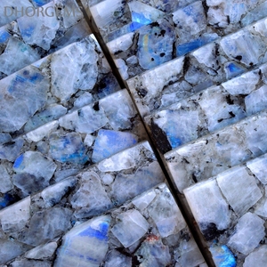 Sous-verre en pierre de lune naturelle arc-en-ciel, dessous de verre, dispositif de beauté, carreaux - Product Image 4