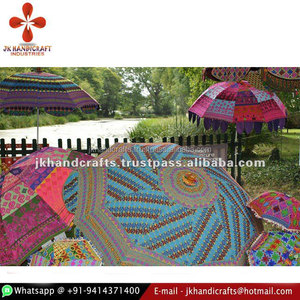 Wholesale Indian Handmade Embroidered Decorative Garden Umbrellas - Product Image 3