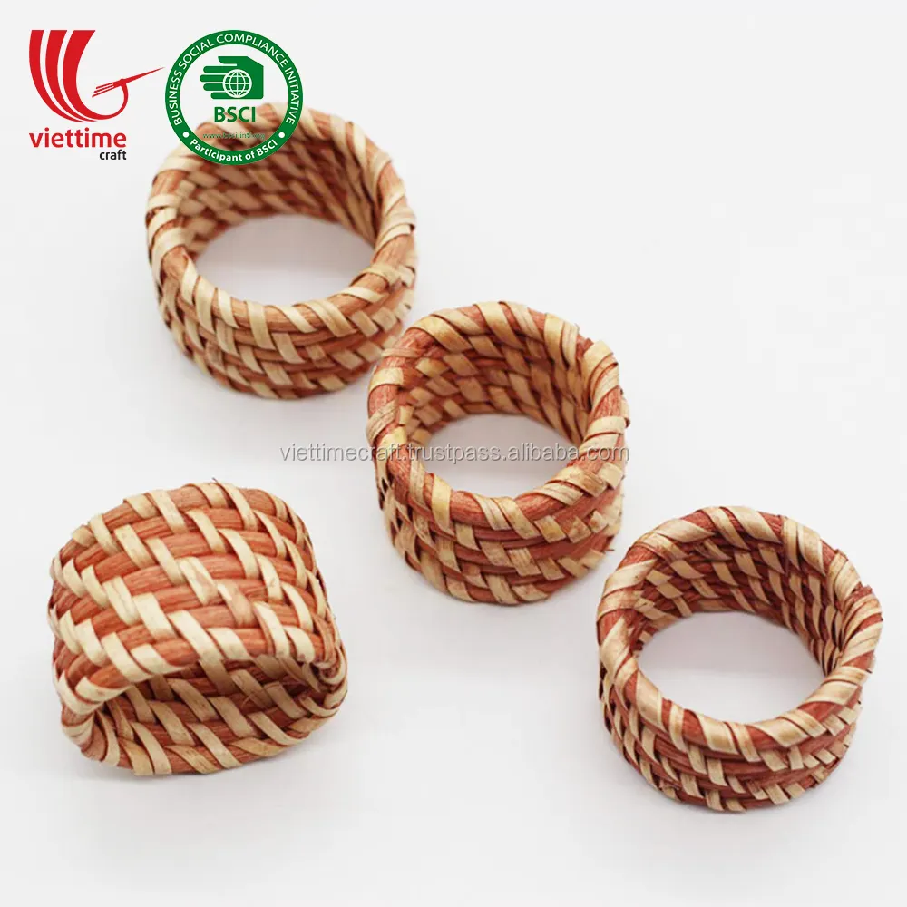 Rattan Napkin Ring Natural Wedding Brown Wholesale Made in Vietnam