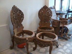 Ensemble de chaises en bois Peera, ensemble de chaises Peera faites à la main en Chiniot, ensemble de chaises anciennes en bois - Product Image 5