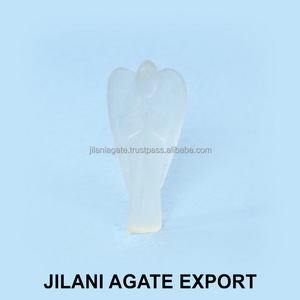 Talla de Ángel de Selenita Hecha a Mano de 1.5 Pulgadas de Jilani, Estilo Feng Shui, Arte de Piedras Preciosas, Objeto de Colección - Product Image 1
