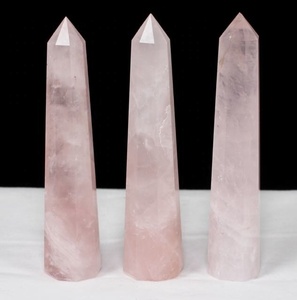 จุดขายหินธรรมชาติโรสควอตซ์คริสตัลทาวเวอร์ Obelisk จุดเรกิจักระแร่หินธรรมชาติงานฝีมือคริสตัลจุด - Product Image 2