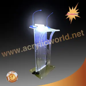 China Fabrik Farbe Licht Acryl Bischof Tisch hochwertige Acryl Kirche Kanzel Bischof Kanzel Rednerpult Podium