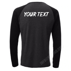 T-shirt à manches raglan en coton filé à l'anneau pour hommes, personnalisable avec logo, vente en gros - Product Image 3