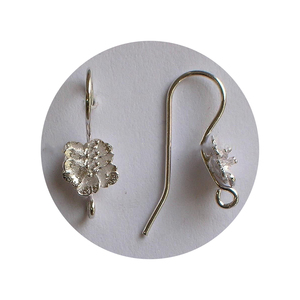 Fil d'oreille en argent Sterling 925 plaqué or avec Design de fleur - Product Image 1