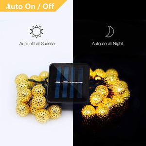 Vente directe d'usine, <span class=keywords><strong>20</strong></span> boules de lumières solaires marocaines dorées scintillantes, LED à piles IP65, <span class=keywords><strong>guirlande</strong></span> lumineuse de Noël marocaine - Product Image 4