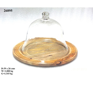 บอร์ดไม้อะคาเซียพร้อมโดมแก้วสำหรับเก็บเครื่องมือชีส - Product Image 2