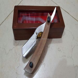 Cuchilla de un solo filo de acero inoxidable duradera, maquinilla de afeitar recta plegable, herramientas de peluquero para afeitado de barba de hombres - Product Image 2