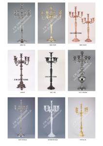 Decoración DE BODA Candelabro de aluminio alto Centro de mesa 150 CM Hecho a mano Retro Oro Cobre Pulido Color Polvo Recubrimiento Vela de 5 brazos - Product Image 3