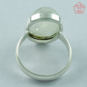 แหวนหินพระจันทร์สีเงินสเตอร์ลิงใส่ได้ทั้งชายและหญิงเครื่องประดับอัญมณีสำหรับงานครบรอบแต่งงานและงานเลี้ยง - Product Image 4