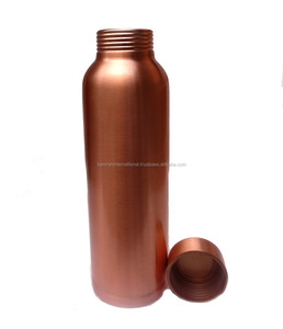 Bouteille d'eau potable directe en métal cuivré écologique unisexe avec couvercle pour le yoga et le festival ayurvédique - Product Image 6