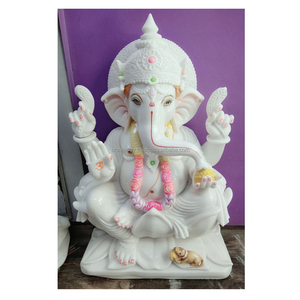 รูปปั้นพระพิฆเนศหินอ่อนมาครานาแท้พิเศษ - Product Image 1
