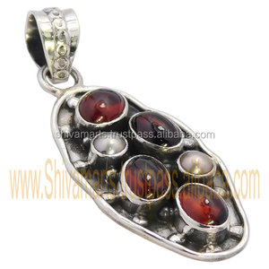 Real Pearl Garnet <b>Amethyst</b> Multi Gemstone <b>Pendant</b> for Girl Fine Jewelry <b>Pendants</b> & Charms 925 Silver Jewelry Supplier & Exporter - Product Image 2