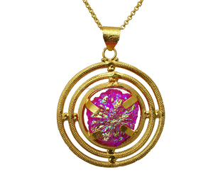 Collier pendentif de luxe en titane tendance, couleur druse rose, tous les jours, assorti à tout, plaqué or en laiton pour femmes - Product Image 1