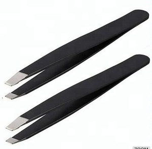 Suministro directo de fábrica, pinzas profesionales de acero inoxidable para cejas, Punta inclinada puntiaguda para uso en belleza, venta al por mayor - Product Image 1