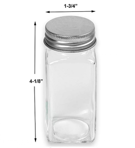 <span class=keywords><strong>Contenitore</strong></span> Quadrato in Vetro Trasparente da 4oz con Coperchio Forato in Acciaio Inox <span class=keywords><strong>per</strong></span> Conservazione di Pepe, <span class=keywords><strong>Sale</strong></span> e Spezie, Uso in Cucina e <span class=keywords><strong>per</strong></span> Feste - Product Image 2