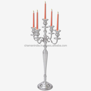 Nickel Aluminum 5-Arm Handmade <b>Candelabra</b> for Weddings and Christmas - Product Image 1