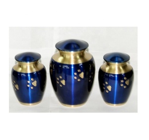 Urnas de cremación para cenizas de mascotas, urnas con estampado de pata azul de diseñador, venta al por mayor - Product Image 1