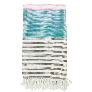 Serviettes turques en forme de Peshtemal ivoire, serviettes de plage Fouta, serviettes Hamam vente en gros couverture-chevrons multicolores - Product Image 1