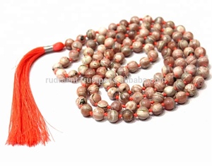 ยอดนิยมUnisexผู้หญิงYogaสร้อยคอRhodochrositeธรรมชาติอัญมณีคริสตัลMalaลูกปัดพู่ผูกปม - Product Image 2