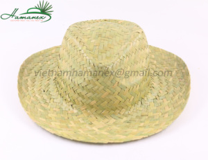Sombrero de paja de Panamá bordado de hierba de mar verde Natural, patrón a cuadros, cuerda de cinta, accesorio ecológico Unisex para adultos - Product Image 1