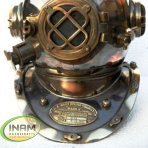 Réplica de casco DE BUCEO ANTIGUO de cobre náutico para decoración del hogar/Decoración de oficina, etc. (altura total 10 ") completamente hecho a mano. - Product Image 2