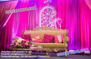 <span class=keywords><strong>Tende</strong></span> e Drappeggi Dorati Scintillanti, Bellissimo Sfondo per Palcoscenico Mehndi, Fondale per Matrimonio Indiano Reale - Product Image 5