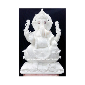 Hermosa estatua de mármol de Ganesha - Product Image 1