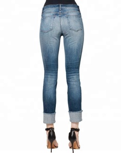 Venta al por mayor de las mujeres Slim Fit Jeans Pantalones Stone Washed Jeans Pantalones Señoras de moda Wear Jeans Pantalones - Product Image 3