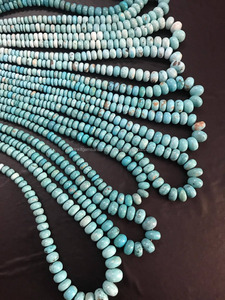 Vente en gros de perles en vrac Rondel vert turquoise Matériau en pierre pour la fabrication de bijoux - Product Image 4