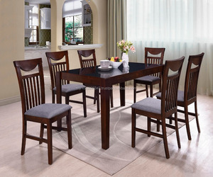 แก้วที่ทันสมัยบนโต๊ะไม้ชุดรับประทานอาหาร - Product Image 1