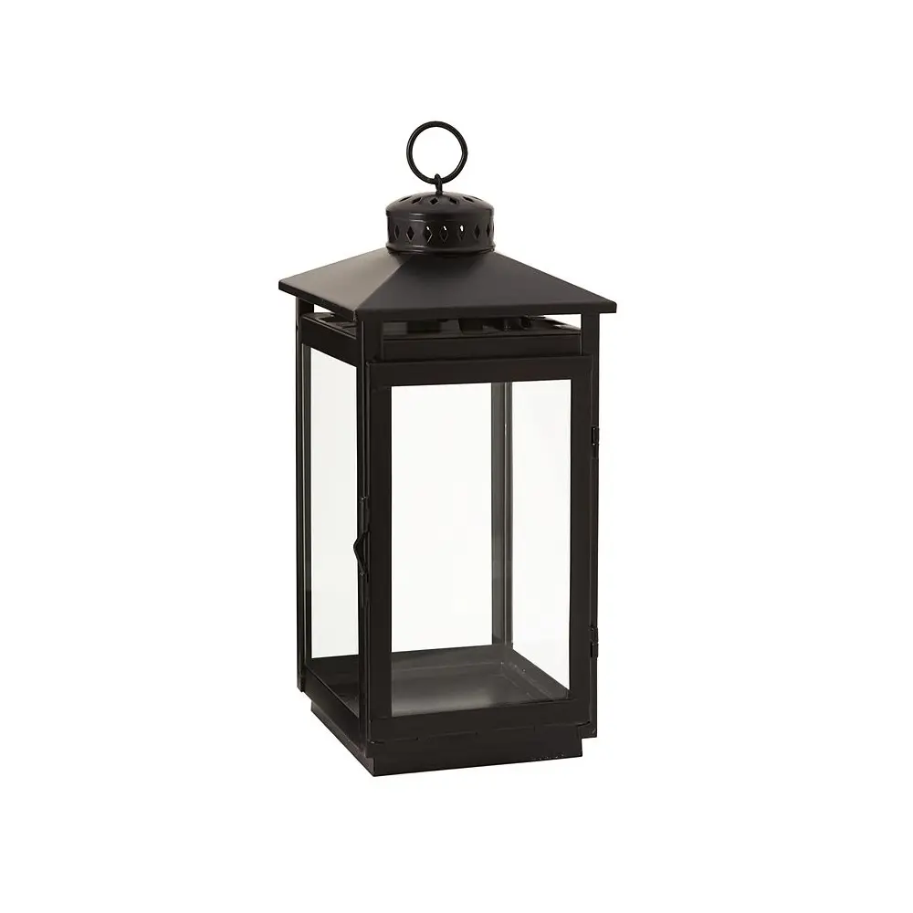 Lanterna a candelabro di finitura lucida nera per giardino Vintage lanterna a candelabro per arredamento rustico