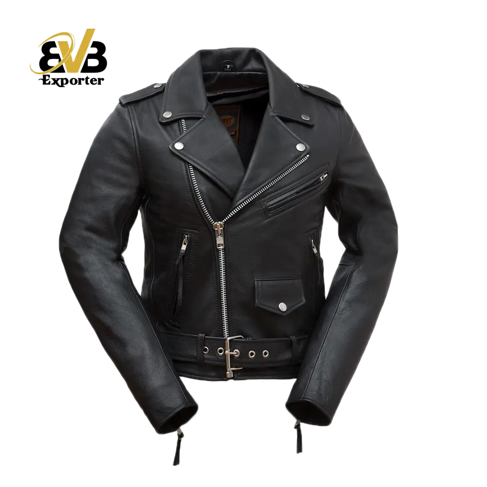 high quality customized classic women leather biker jackets genuine cowhide leather jackets customized branded leather jackets