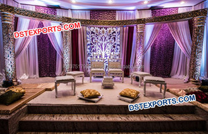 Indio tradicional boda escenario boda Jodha Akbar etapa con sillas tradicionales plenamente fibra de Rajasthani escenario - Product Image 6