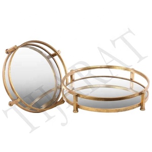 Plateau de service décoratif en fer de forme moderne et élégante pour la décoration de table à manger de mariage avec logo personnalisé - Product Image 1
