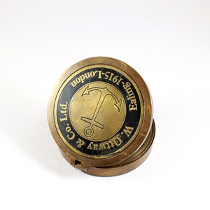 Funda de cuero de Metal con brújula de latón de alta calidad Vintage antigua de 3 pulgadas Etsy para regalo de Navidad de Amazon NC176 regalo de aleación de vidrio - Product Image 5