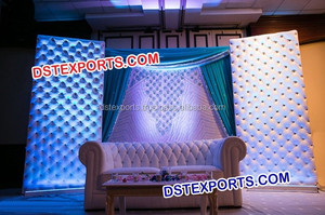 English Wedding Backstage Leather Panels Best Reception Stage Leather Panels <b>Decor</b> Top Wedding Leathers Tufted Panels <b>Set</b> - Product Image 6