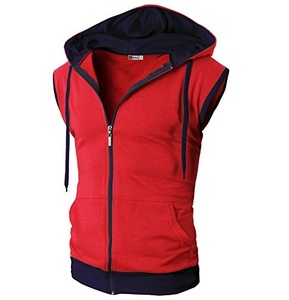 OEM Men <b>Sleeveless</b> <b>Hoodie</b> Cotton <b>Sleeveless</b> <b>Hoodie</b> Vest Printed Drawstring Korean Oversize Zipper Hoodies Wholesale Pakistan - Product Image 1