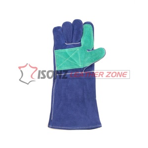 Guantes de soldadura de piel de vaca azul con doble palma para soldadores de acero, anti-corte, anti-deslizamiento, anti-impacto, anti-calor para soldadura. - Product Image 3