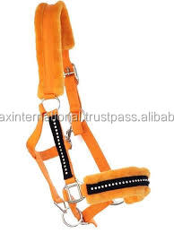 Shemax caballo ecuestre nuevo acolchado Nylon Headcollar Diamante brillos caballo Halter marrón - Product Image 3