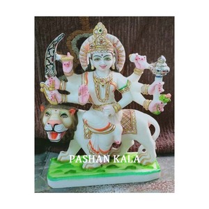 Estatua de mármol Durga Maa, estatua de ocho manos - Product Image 1
