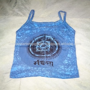 Camisetas de Tirantes de Algodón Teñido de Color Sólido con Estampado de Dioses Hindúes, Transpirables, Cortas, Estilo Indie Folk, Ropa para Mujer - Product Image 6
