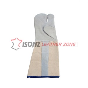 ถุงมือกันความร้อนสำหรับเตาอบ ถุงมือปิ้งย่างแบบ 2 นิ้ว ยาว ป้องกันความร้อนจากเตาผิง ถุงมือเชื่อมหนังวัว ผลิตตามสั่ง TIG ทนทาน ระบายอากาศได้ดี - Product Image 3