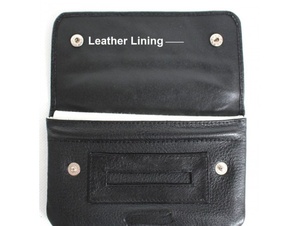 Portefeuille court en cuir à trois volets pour homme, pochette pour tabac, grain de cuir - Product Image 3