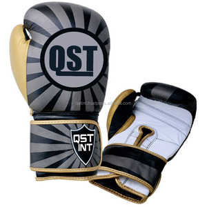 Guantes de boxeo de cuero PU genuino de piel de vaca de alta resistencia personalizados del mejor fabricante para entrenamiento Guantes deportivos de perforación Artes marciales - Product Image 3