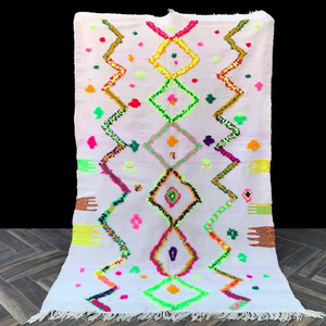 Tapis Kilim tissé à la main blanc élégant - Tapis d'intérieur 4x7 - Tapis marocain plat - Magnifique - Product Image 1