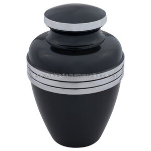 Suministros funerarios de Metal, urna funeraria de latón azul cielo, Brassworld, India - Product Image 6