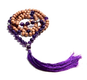 สร้อยคอแบบหยดน้ำ,เครื่องประดับสำหรับโยคะอเมทิสต์อเมทิสต์อินเดียทำจากไม้จันทน์108เม็ด - Product Image 4