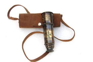 Calvin thủ công mỹ nghệ hải lý cướp biển đồng thau Kính thiên văn cầm tay Viking sưu tập với trường hợp da Quà Tặng mới lạ - Product Image 5